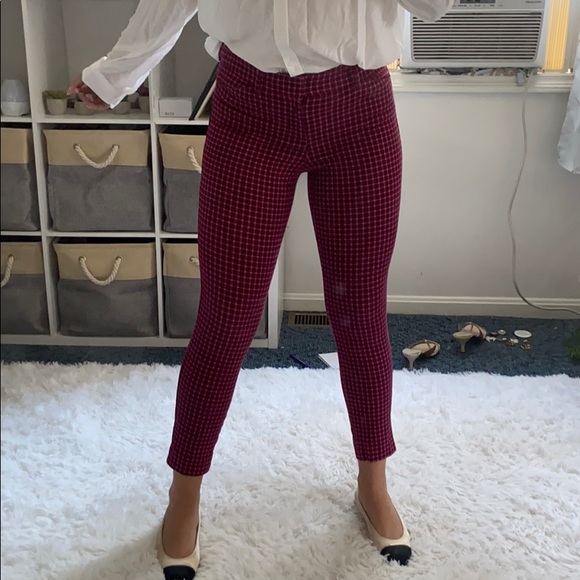 maroon plaid pants